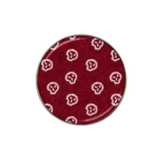 White Skulls On Red Shiny Background Hat Clip Ball Marker (10 Pack) by SychEva