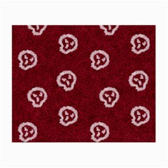 White Skulls On Red Shiny Background Small Glasses Cloth (2 Sides) by SychEva