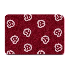 White Skulls On Red Shiny Background Plate Mats by SychEva