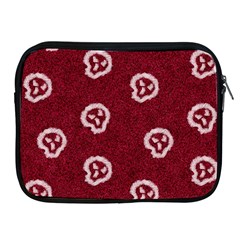 White Skulls On Red Shiny Background Apple Ipad 2/3/4 Zipper Cases by SychEva