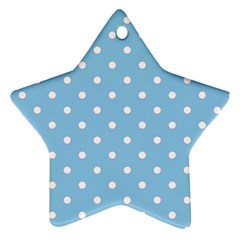 1950 Summer Sky Blue White Dots Ornament (Star)