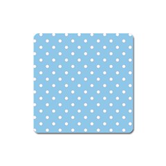 1950 Summer Sky Blue White Dots Square Magnet