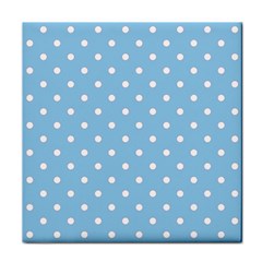 1950 Summer Sky Blue White Dots Face Towel