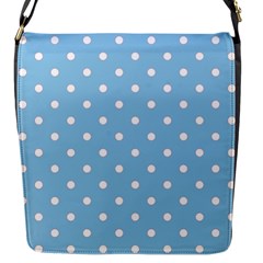 1950 Summer Sky Blue White Dots Flap Closure Messenger Bag (s) by SomethingForEveryone