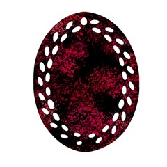 Red Abstraction Oval Filigree Ornament (two Sides) by SychEva