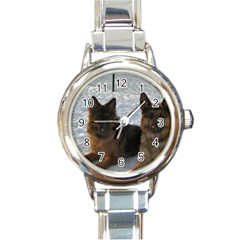 2 German Shepherds Round Italian Charm Watch by SomethingForEveryone