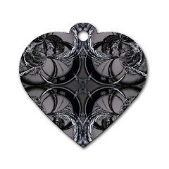 Lunar Phases Dog Tag Heart (two Sides) by MRNStudios