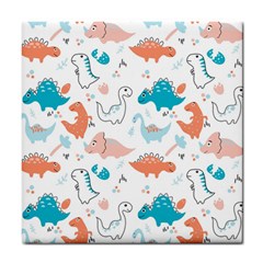 Funny Dinosaurs Kids Tile Coaster by SychEva