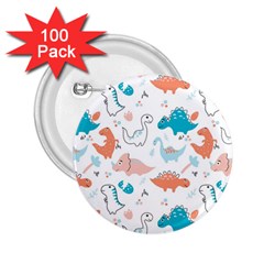 Funny Dinosaurs Kids 2 25  Buttons (100 Pack)  by SychEva