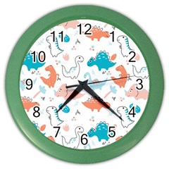 Funny Dinosaurs Kids Color Wall Clock by SychEva