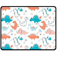 Funny Dinosaurs Kids Fleece Blanket (medium)  by SychEva