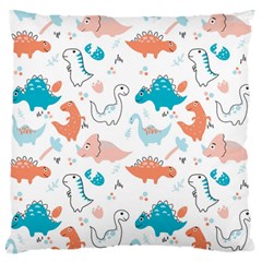 Funny Dinosaurs Kids Large Flano Cushion Case (one Side) by SychEva