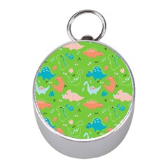 Funny Dinosaur Mini Silver Compasses by SychEva