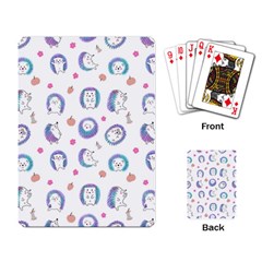 Cute And Funny Purple Hedgehogs On A White Background Playing Cards Single Design (Rectangle)