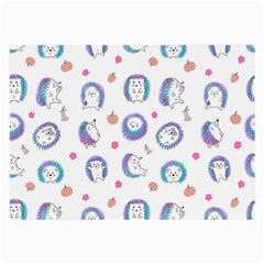 Cute And Funny Purple Hedgehogs On A White Background Large Glasses Cloth (2 Sides)