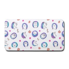 Cute And Funny Purple Hedgehogs On A White Background Medium Bar Mats