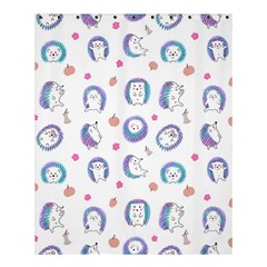 Cute And Funny Purple Hedgehogs On A White Background Shower Curtain 60  x 72  (Medium) 