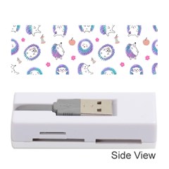 Cute And Funny Purple Hedgehogs On A White Background Memory Card Reader (Stick)