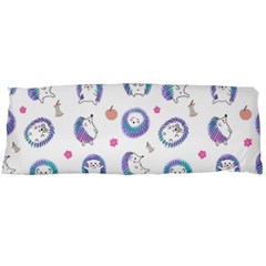 Cute And Funny Purple Hedgehogs On A White Background Body Pillow Case (dakimakura) by SychEva