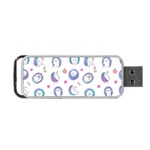 Cute And Funny Purple Hedgehogs On A White Background Portable USB Flash (One Side) Front