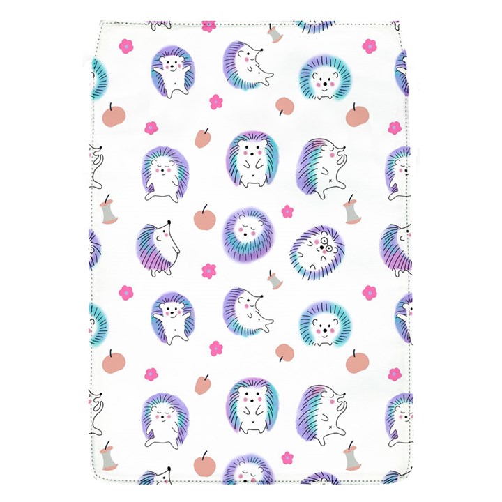 Cute And Funny Purple Hedgehogs On A White Background Removable Flap Cover (S)