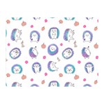 Cute And Funny Purple Hedgehogs On A White Background Double Sided Flano Blanket (Mini)  35 x27  Blanket Front