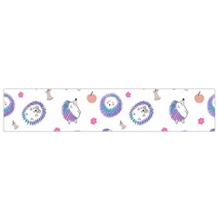 Cute And Funny Purple Hedgehogs On A White Background Small Flano Scarf
