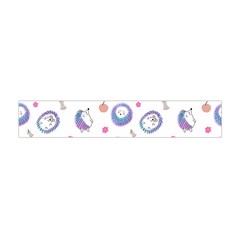 Cute And Funny Purple Hedgehogs On A White Background Flano Scarf (Mini)