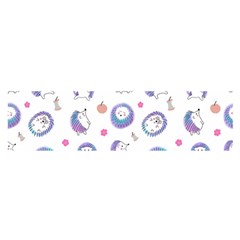 Cute And Funny Purple Hedgehogs On A White Background Satin Scarf (Oblong)