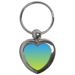 Gradient Blue Green Key Chain (heart) by ddcreations