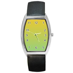 Gradient Yellow Green Barrel Style Metal Watch by ddcreations
