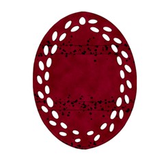 Black Splashes On Red Background Ornament (oval Filigree) by SychEva