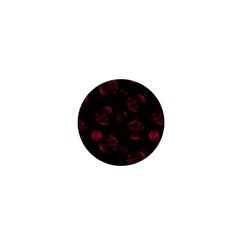 Red Sponge Prints On Black Background 1  Mini Magnets by SychEva