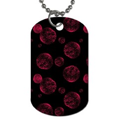 Red Sponge Prints On Black Background Dog Tag (two Sides) by SychEva