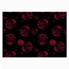 Red Sponge Prints On Black Background Large Glasses Cloth (2 Sides) by SychEva