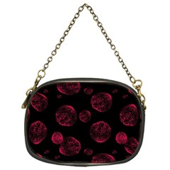 Red Sponge Prints On Black Background Chain Purse (one Side) by SychEva