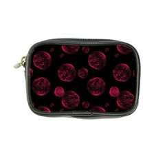 Red Sponge Prints On Black Background Coin Purse by SychEva