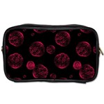 Red Sponge Prints On Black Background Toiletries Bag (One Side) Front