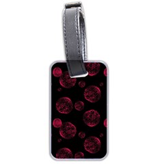 Red Sponge Prints On Black Background Luggage Tag (two Sides) by SychEva