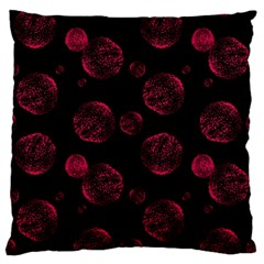 Red Sponge Prints On Black Background Standard Flano Cushion Case (two Sides) by SychEva