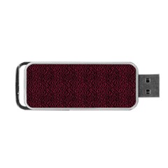 Red Curve Stripes On Black Background Portable Usb Flash (two Sides) by SychEva