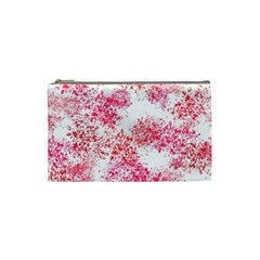 Red Splashes On A White Background Cosmetic Bag (small) by SychEva