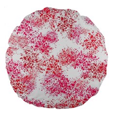 Red Splashes On A White Background Large 18  Premium Flano Round Cushions by SychEva