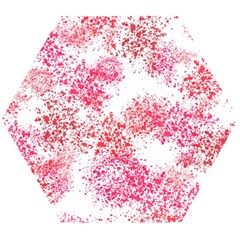 Red Splashes On A White Background Wooden Puzzle Hexagon by SychEva