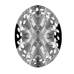 Compressed Carbon Oval Filigree Ornament (Two Sides)