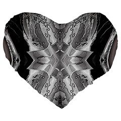 Compressed Carbon Large 19  Premium Flano Heart Shape Cushions