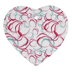 Red And Turquoise Stains On A White Background Ornament (heart) by SychEva