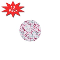 Red And Turquoise Stains On A White Background 1  Mini Buttons (10 Pack)  by SychEva