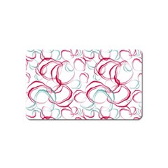 Red And Turquoise Stains On A White Background Magnet (name Card) by SychEva