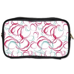 Red And Turquoise Stains On A White Background Toiletries Bag (two Sides) by SychEva